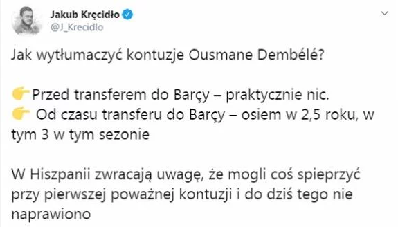 KONTUZJE Dembele: PRZED i PO transferze do Barcy O.o